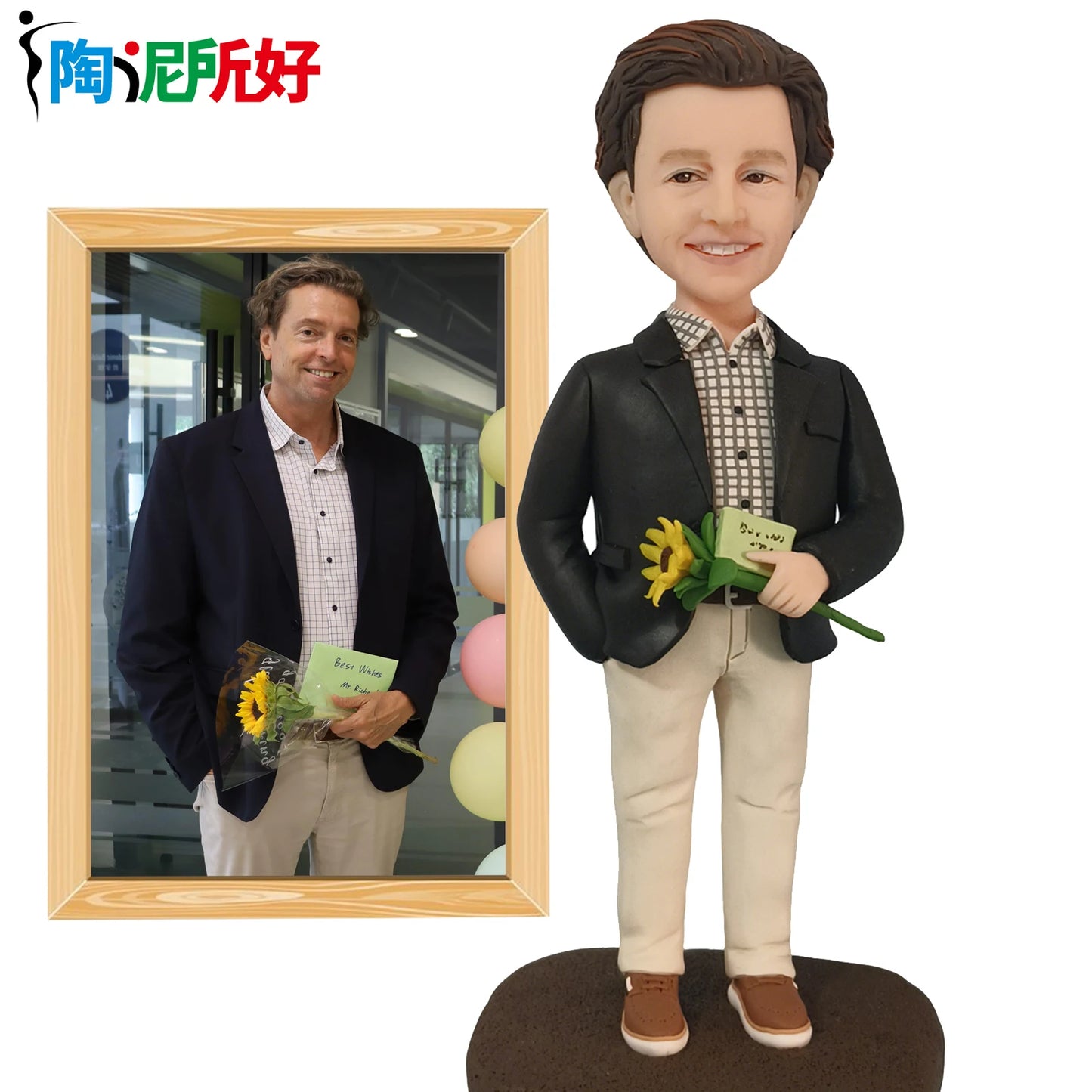 Custom Handmade Bobblehead Figurines, Personalized Clay Dolls figuras Statue Sculpture from photo,Valentine's Day gift for Man - ThinkNzau