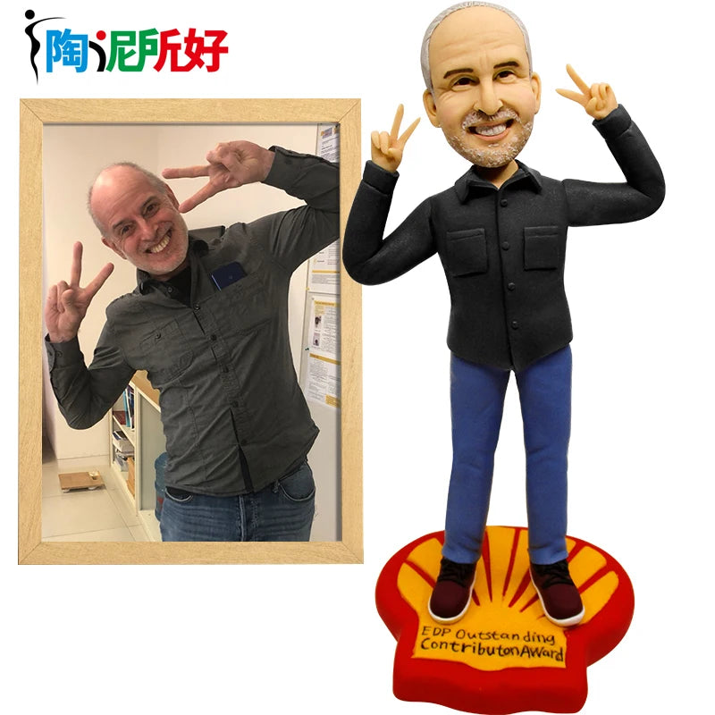 Custom Handmade Bobblehead Figurines, Personalized Clay Dolls figuras Statue Sculpture from photo,Valentine's Day gift for Man - ThinkNzau
