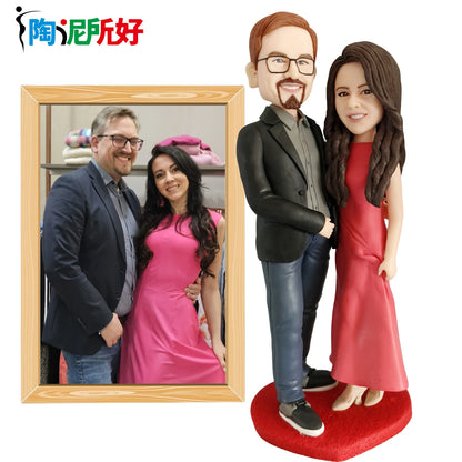 Custom Handmade Bobblehead Figurines, Personalized Clay Dolls figuras Statue Sculpture from photo,Valentine's Day gift for Man - ThinkNzau