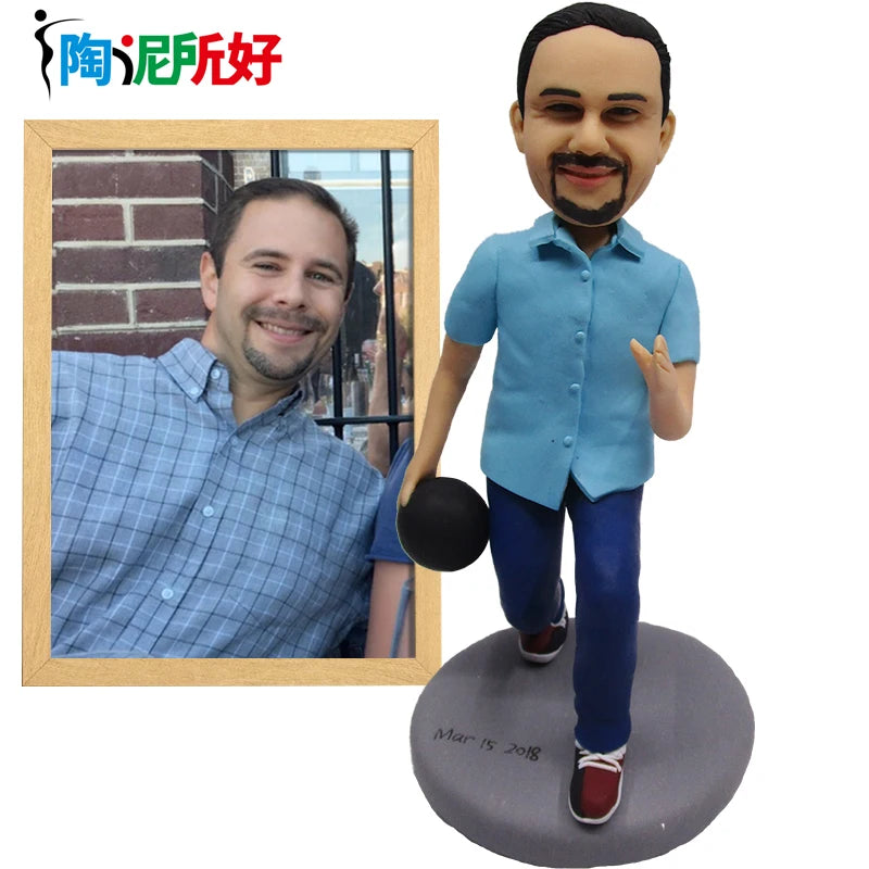 Custom Handmade Bobblehead Figurines, Personalized Clay Dolls figuras Statue Sculpture from photo,Valentine's Day gift for Man - ThinkNzau