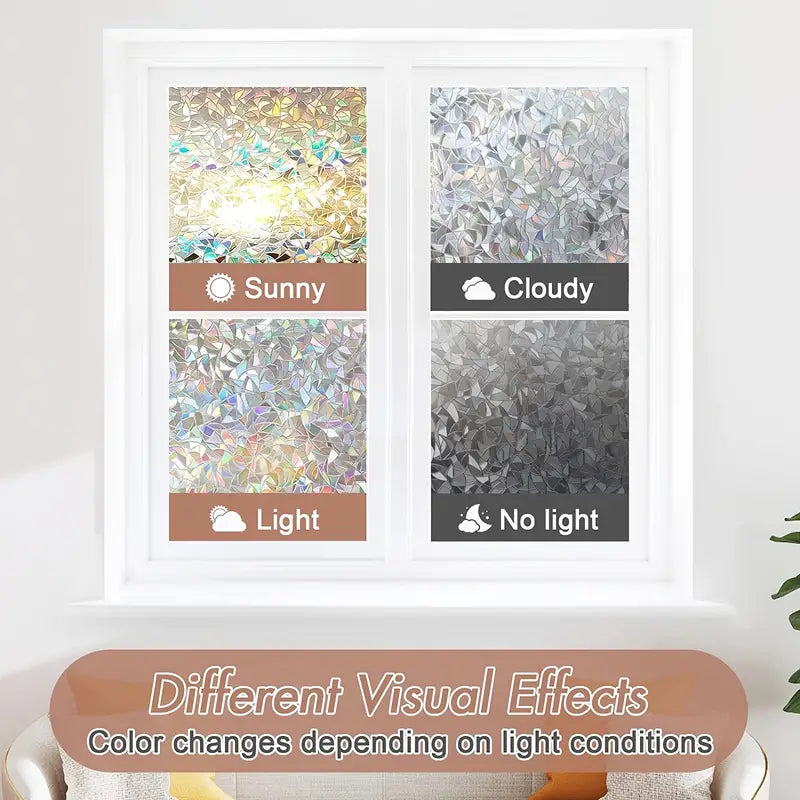 Rainbow Decorative Window Film - 5 Styles with Scraper