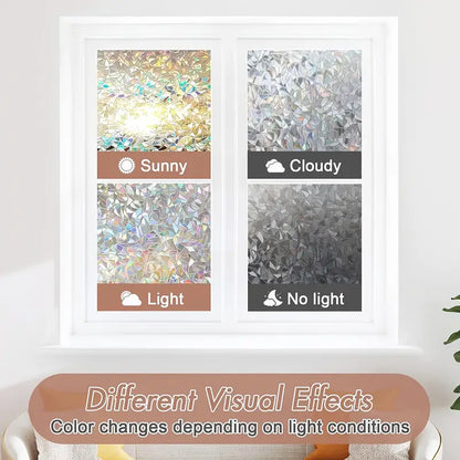 Rainbow Decorative Window Film - 5 Styles with Scraper
